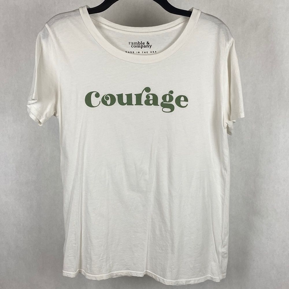 Ramble & Co Courage Tshirt White Green XS Small